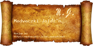 Medveczki Jolán névjegykártya